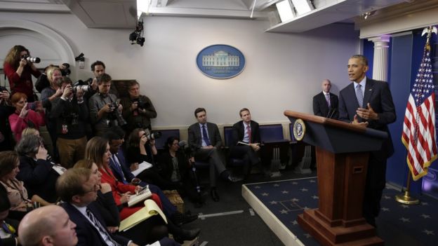 Barack Obama en su última conferencia de prensa como presidente