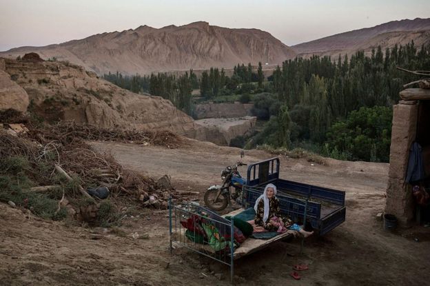 Mujer uigur en Xinjiang.