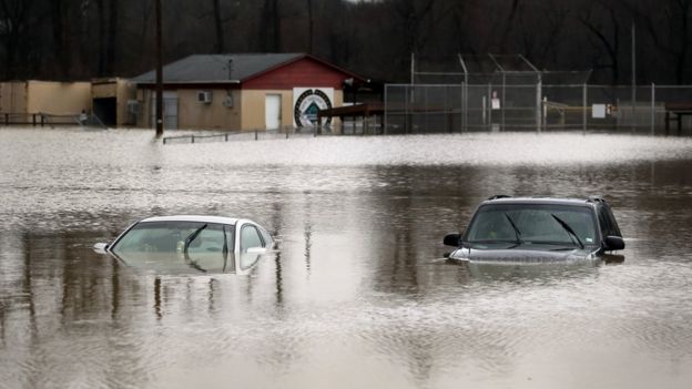 Flooding in Kimmswick, Missouri. 28 Dec 2015