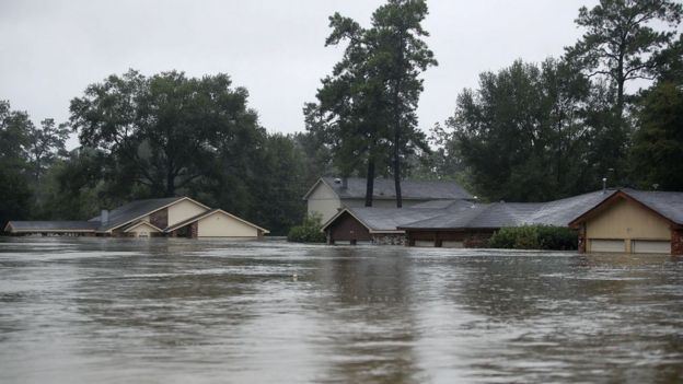 Casas inundadas en Texas.