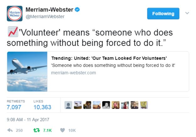 Merriam-Webster Twitter screenshot