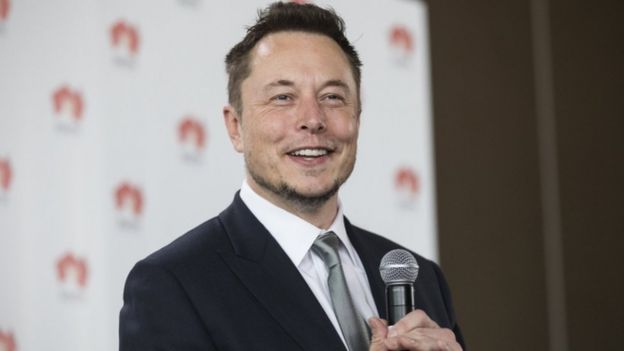TeslaCEO Elon Musk pictured smiling in Adelaide, South Australia, on 7 July 2017.