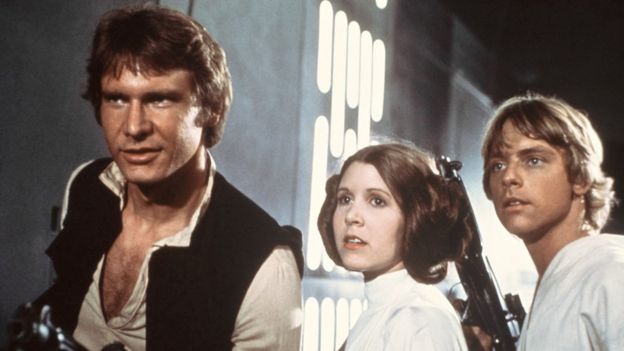 Harrison Ford, Carrie Fisher y Mark Hamill en 