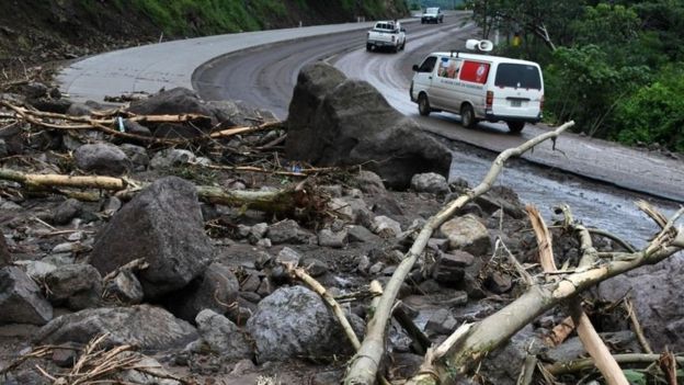 Carretera bloqueada en Honduras