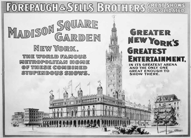 An 1890 poster advertising Madison Square Gardens