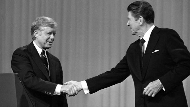 Jimmy Carter y Ronald Reagan