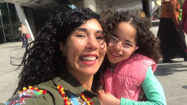 Doaa Gawish and her daughter