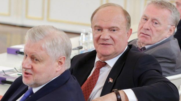 Сергей Миронов, Геннадий Зюганов, Владимир Жириновский