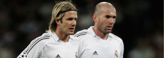 File pic 2006 of David Beckham and Zinedine Zidane