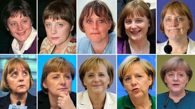 Imágenes de Merkel desde 1991 hasta 2013.