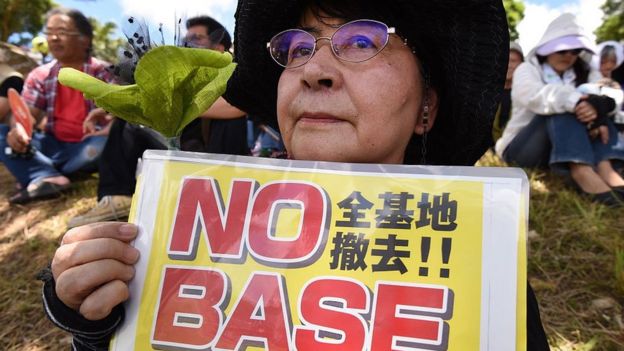 Protesta en Okinawa