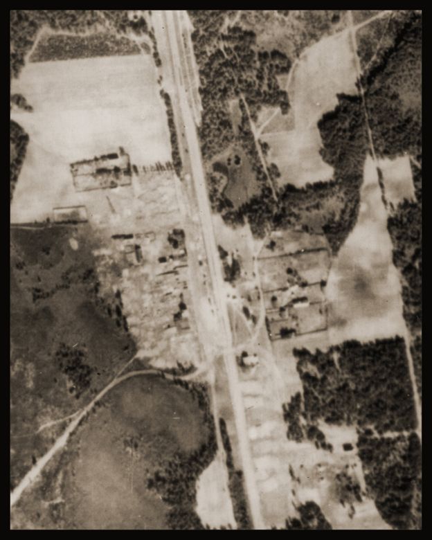 Aerial view of Sobibor extermination camp