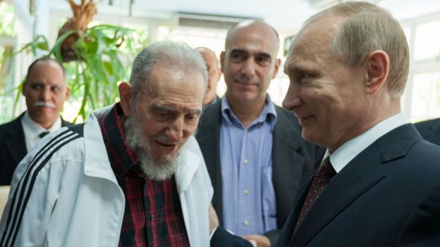 Vladimir Putin y Fidel Castro en La Habana en 2014.