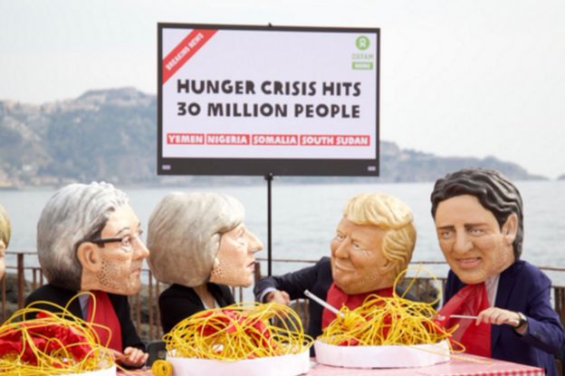 Oxfam action in Taormina
