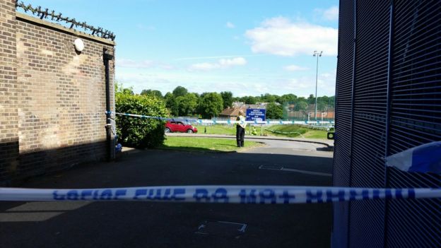 Scene next to Westgate Sports Centre