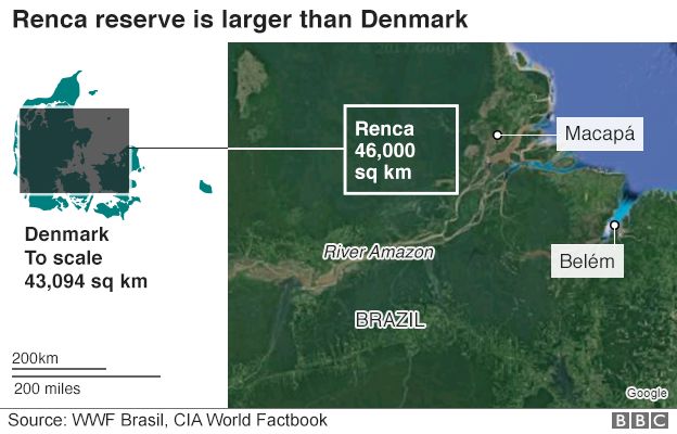 Graphic shows size of Renca area compared to the size of Denmark