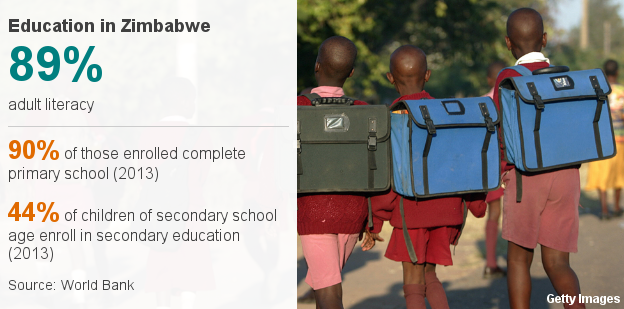 Datapic showing educational statistics in Zimbabwe