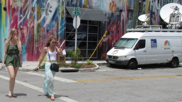 Camión de la tele en Wynwood