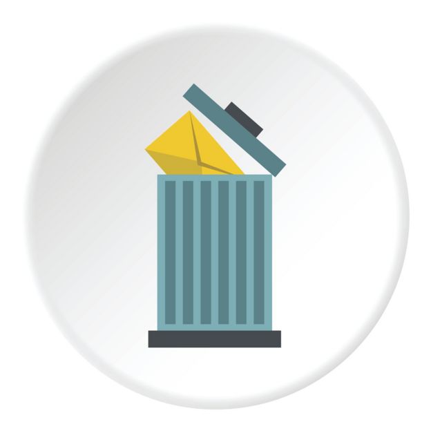 Imagen de un cubo de basura con un mensaje dentro.