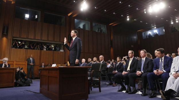 James Comey durante las declaraciones ante el Comité de Inteligencia del Senado.