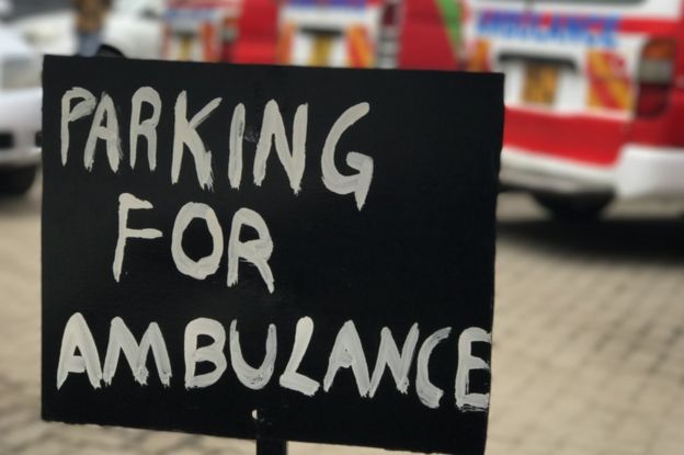 Ambulance car parking sign