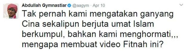 Pernyataan Aa Gym soal 'Ganyang Cina' tuai kontroversi