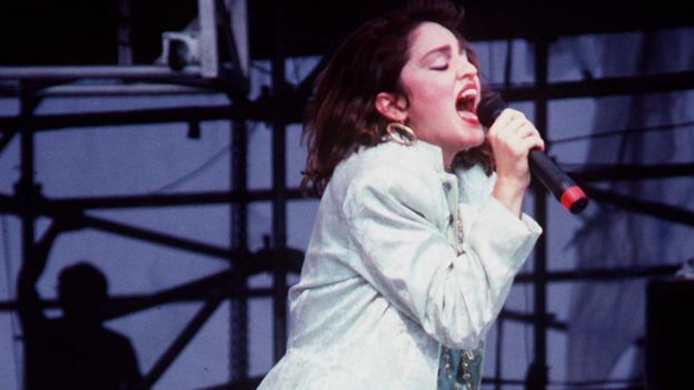 Madonna at Live Aid in 1985