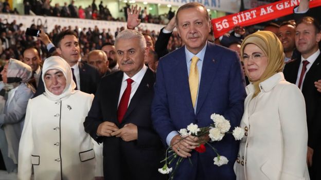 Başbakan Binali Yıldırım, Cumrhubaşkanı Recep Tayyip Erdoğan ve eşleri