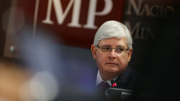 Brazil's Prosecutor General Rodrigo Janot looks on during a session of the national public prosecutor's council, in Brasilia