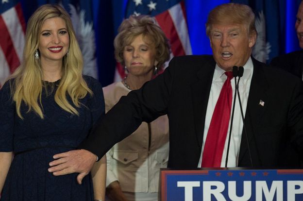 Trumppats his pregnant daughter Ivanka during his campaign