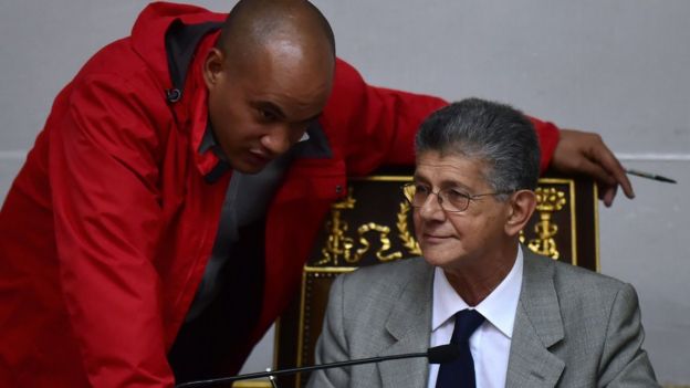 Henry Ramos, presidente de la Asamblea, y Héctor Rodríguez, líder de la bancada oficialista