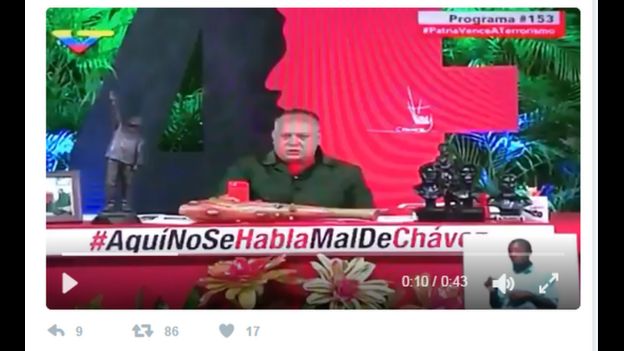 Diosdado Cabello hablando por televisión.