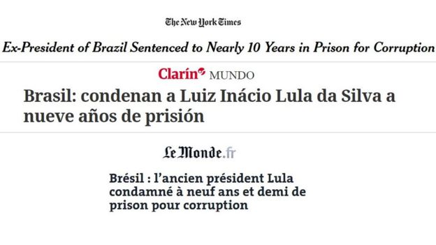 Manchetes de jornais internacionais sobre Lula
