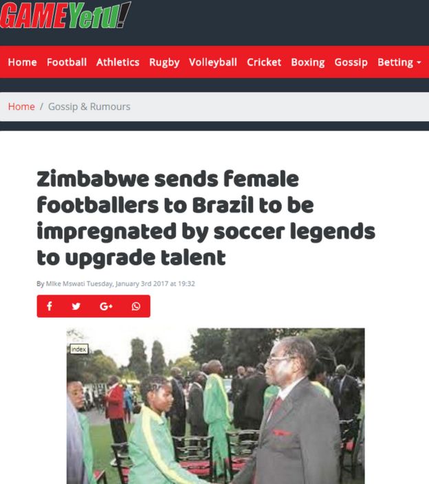 Game Yetu story about Zimbabwe sending female footballers to Brazil