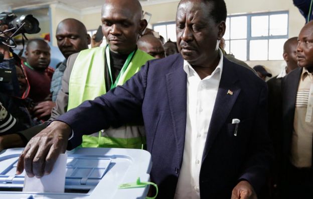 Raila Odinga voting