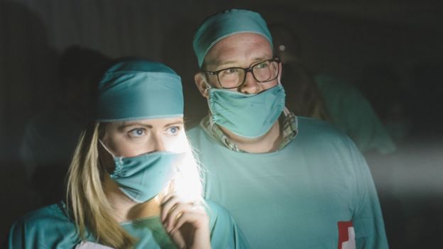 People in fancy dress at a Secret Cinema screening of 28 Days Later