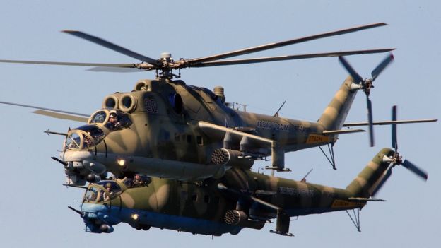Mil Mi-24 Hind taaruz helikopteri.