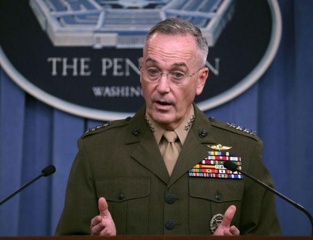 Gen Joseph Dunford briefed reporters on the Niger mission two weeks after the fatal skirmish