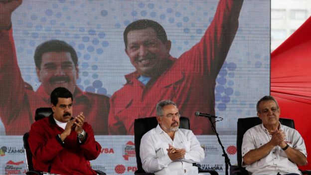 Nicolás Maduro, Nelson Martínez y Eulogio del Pino.