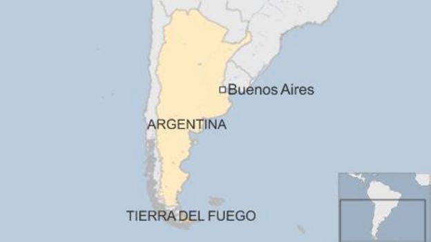 Mapa de Tierra del Fuego