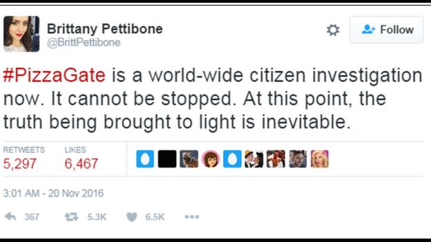 Tweet by conservative : Pizzagate is a worldwide investigation. It cannot be stopped