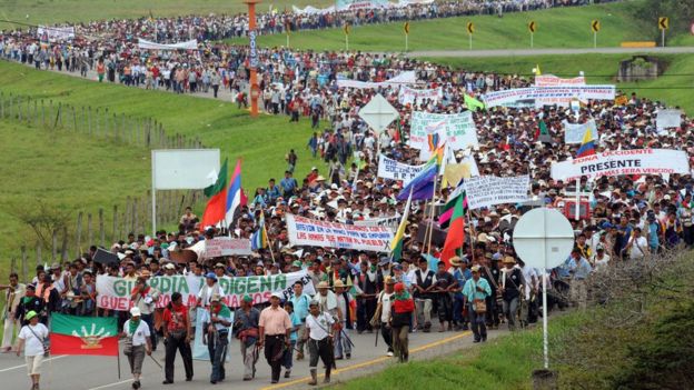 Marcha indígena en 2008