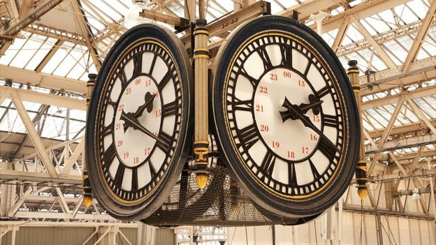Reloj en la estación de Waterloo.