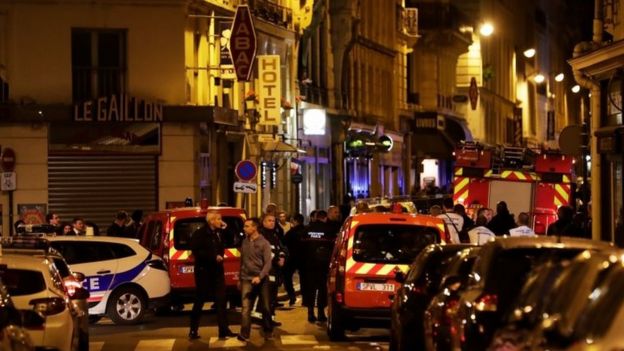 Police and emergency services at the scene of the attack in Paris, France. Photo: 12 May 2018