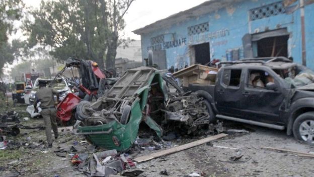 Ataque con bomba en Mogadiscio, Somalia.
