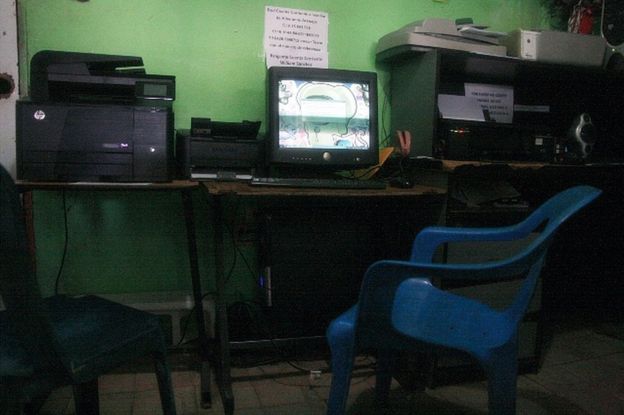 Cibercafé en el que trabajó Juan Carlos Sánchez Latorre en San Rafael, Venezuela. (Foto: Humberto Matheus)