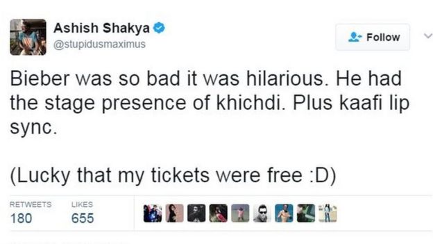 கடல் கடந்து கச்சேரிக்கு வந்து உதட்டை மட்டும் அசைத்தாரா பீபர்?