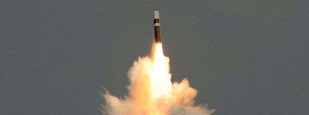Trident missile is fired during a test launch
