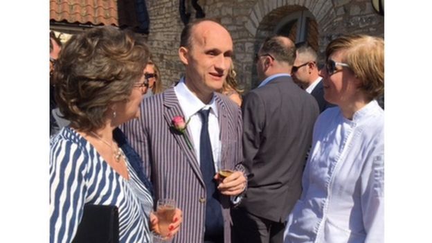 Chris Tester at his sister's wedding