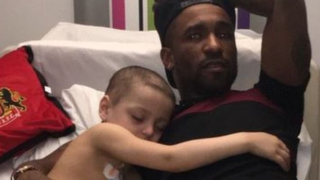 Bradley Lowery and Jermain Defoe